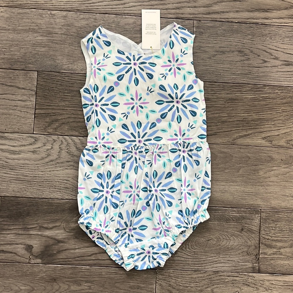 Girls NWT Tea Collection Sleeveless Romper, 18-24 months